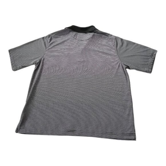Large Men's Palm Beach Golf Polo - Black & White Striped, Classic Outdoor Style - Picture 4 of 4